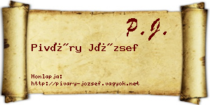 Piváry József névjegykártya